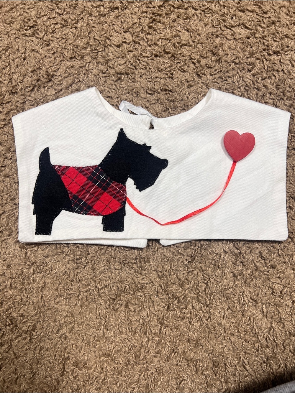 Vintage Little Girls Scottish Terrier Detachable Dress Collar
